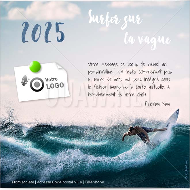 ECVN 102 - ecard entreprise Surfer sur la vague