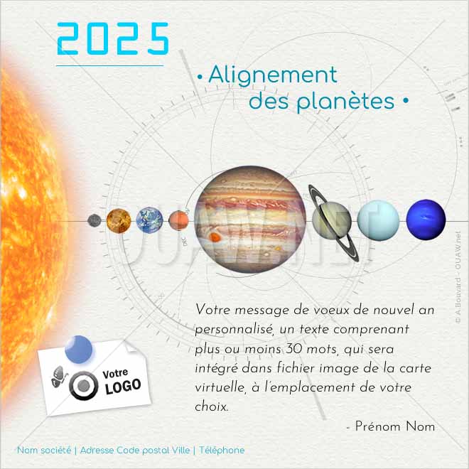 ECVN 147 - Carte virtuelle voeux Entreprise Alignements des planètes