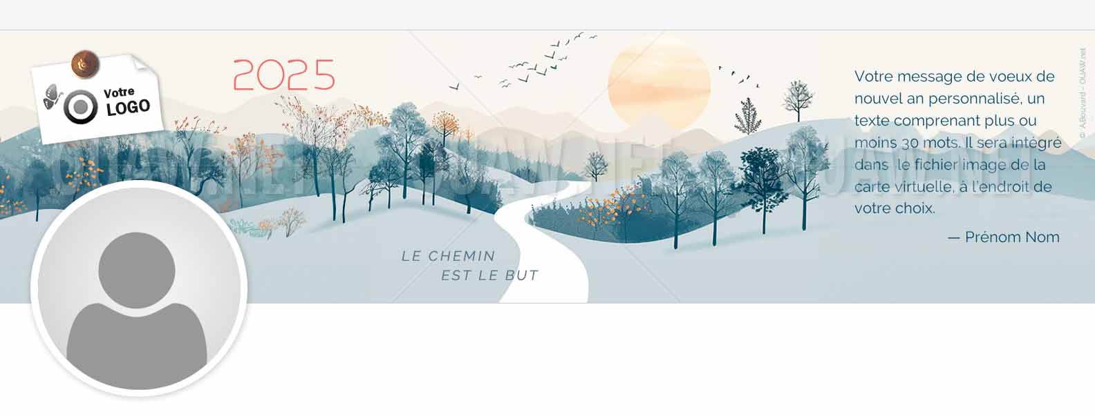 EBIN 160 - Bannière voeux Linkedin, paysage, forêt Chemin