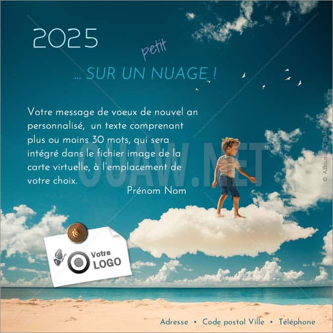 ECVN 173 - Carte Virtuelle Voeux Entreprise Sur un nuage